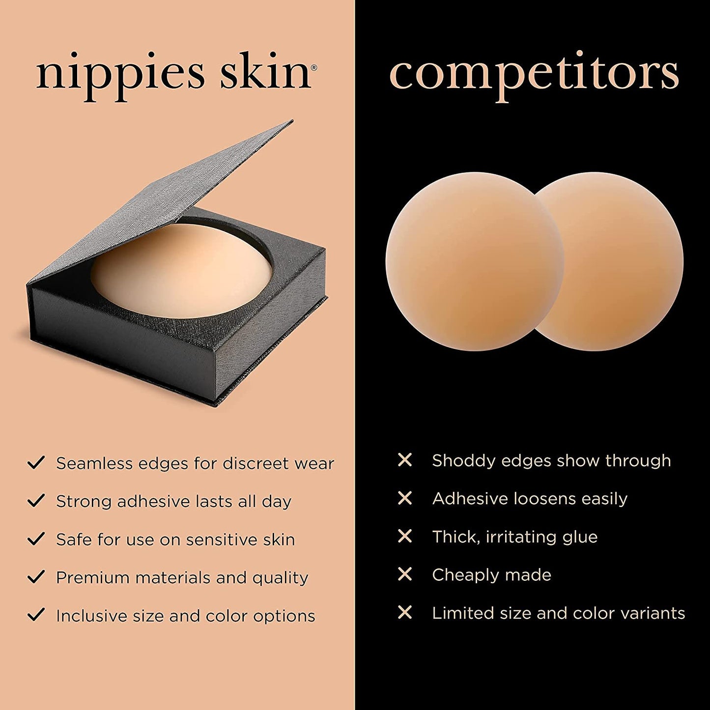 Nipple Covers - Double Pack of Hacienda Reusable Sticky Nipple Covers - 2 for 1 deal with Travel Box