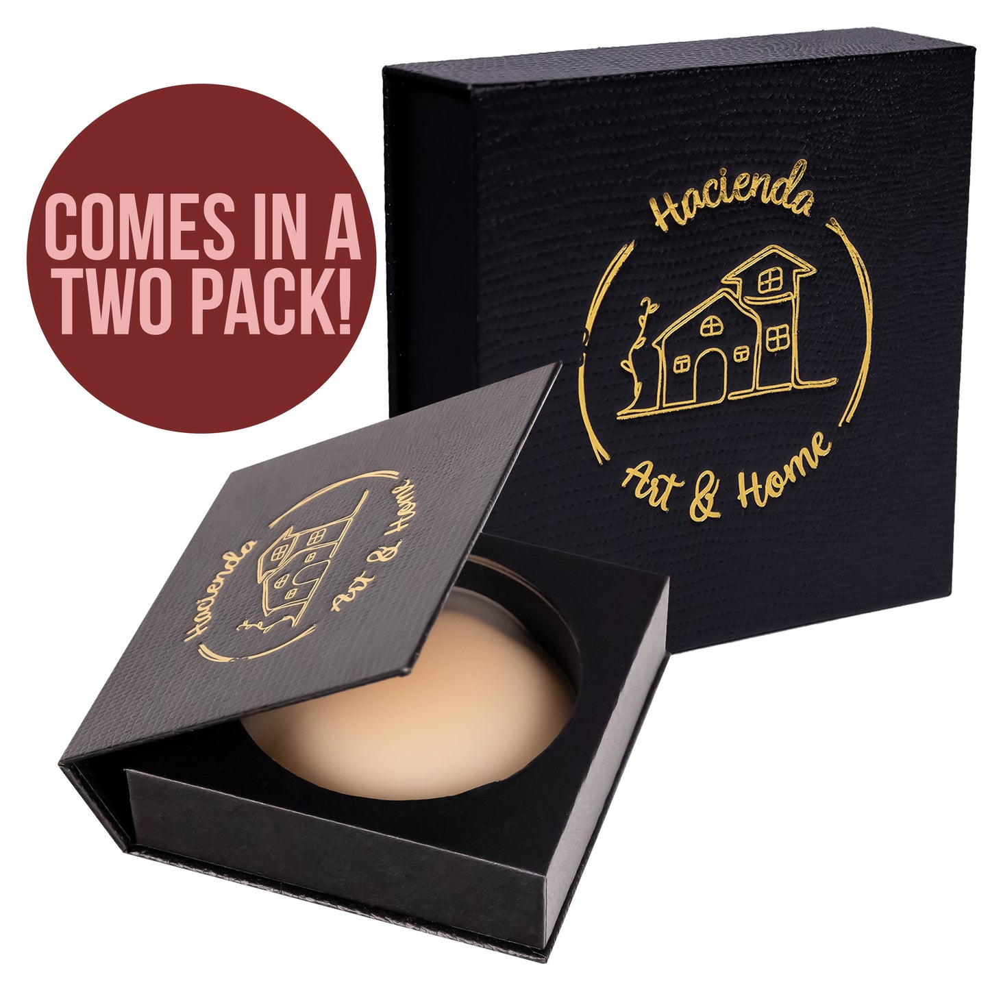 Nipple Covers - Double Pack of Hacienda Reusable Sticky Nipple Covers - 2 for 1 deal with Travel Box