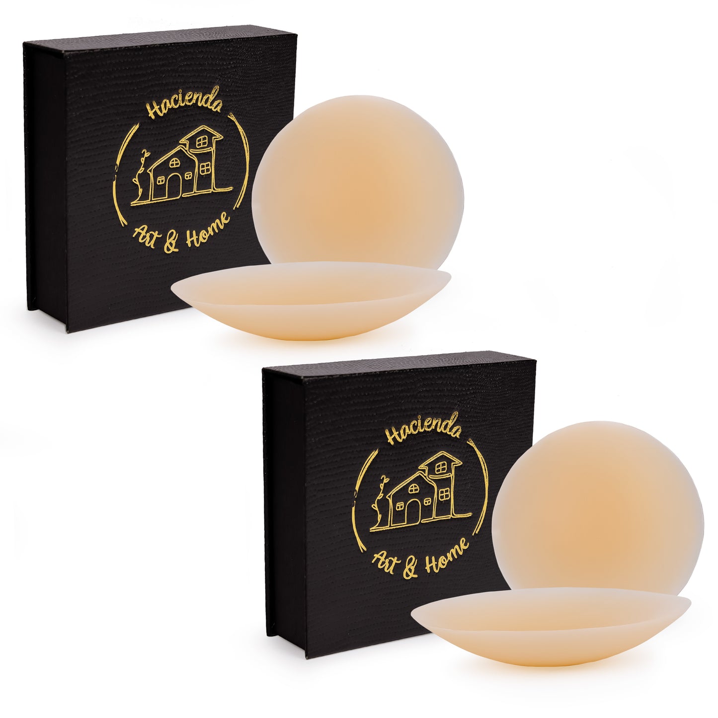 Nipple Covers - Double Pack of Hacienda Reusable Sticky Nipple Covers - 2 for 1 deal with Travel Box