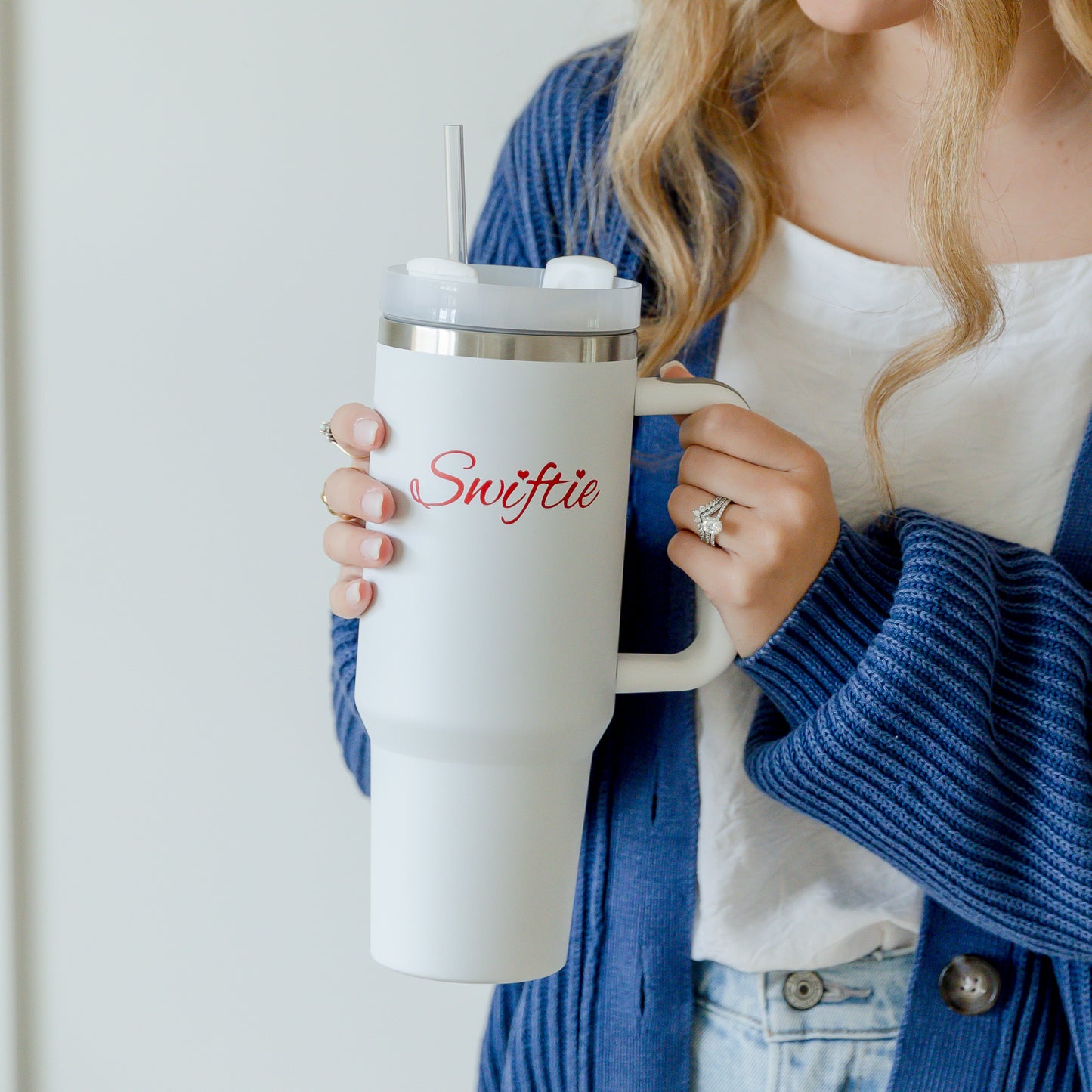 Swiftie 40oz Stainless Steel Tumbler with Straw and Handle