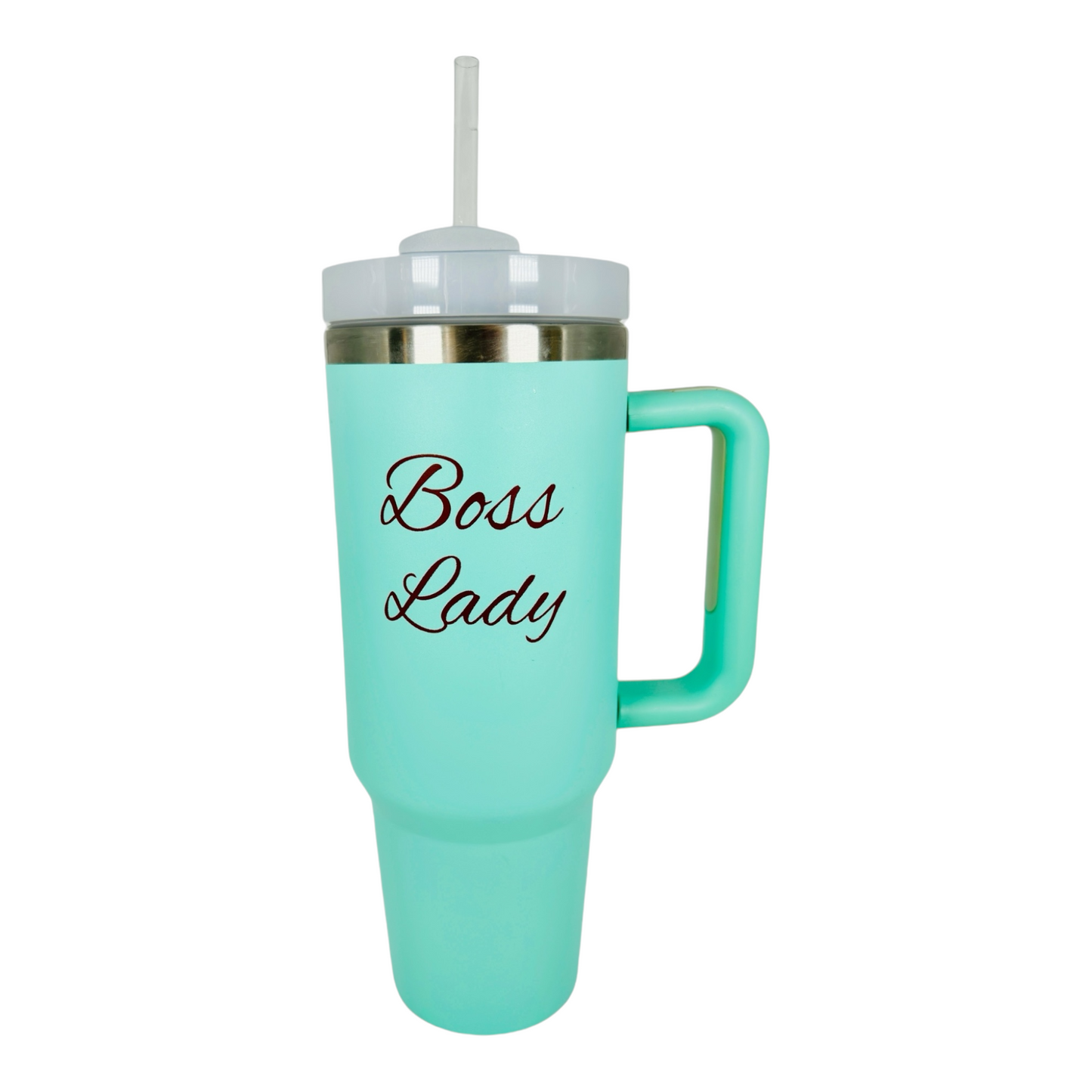 Boss Lady 40oz Stainless Steel Tumbler with Straw and Handle