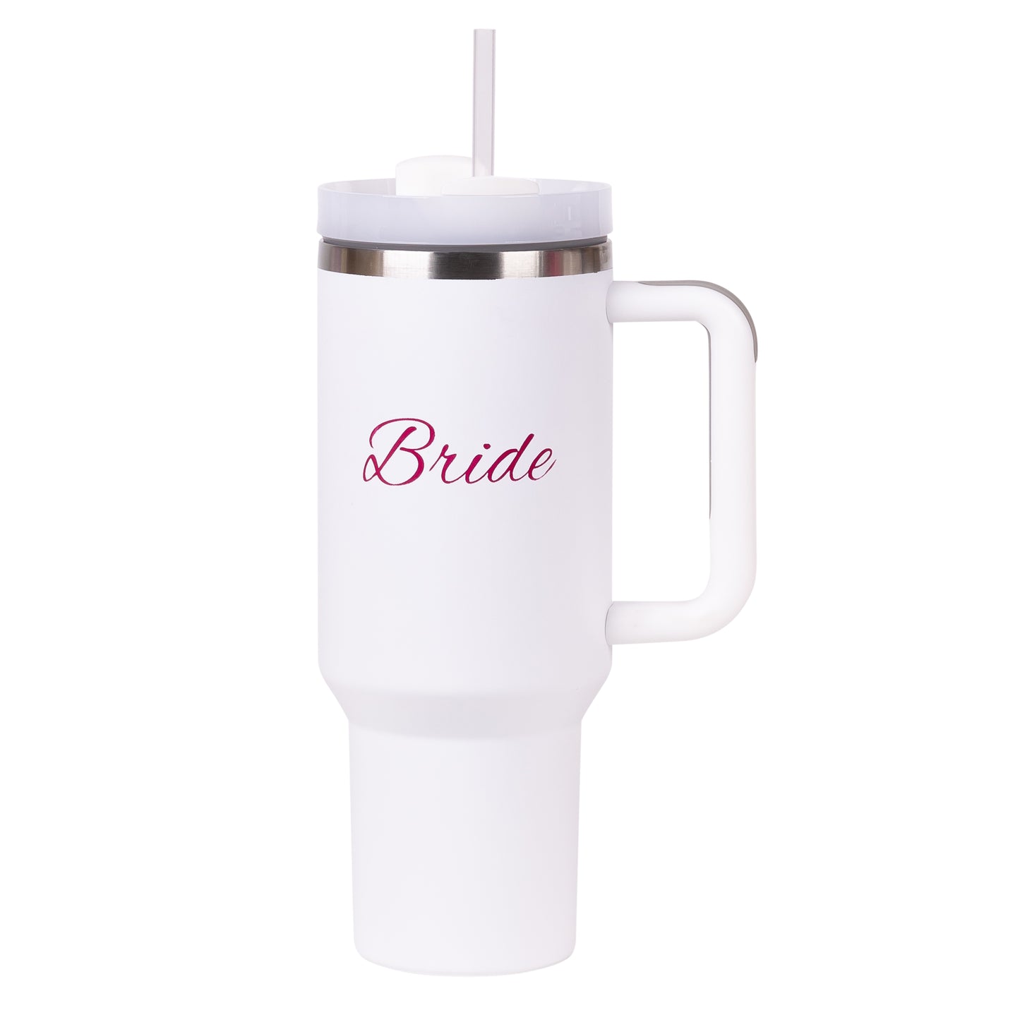 Bride's 40oz Stainless Steel Tumbler with Straw and Handle